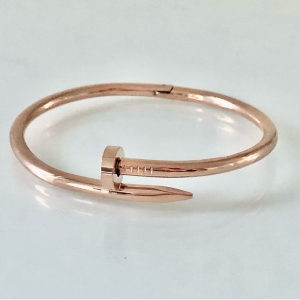 Generic Nail Cuff Bangle Bracelet in Rose Gold